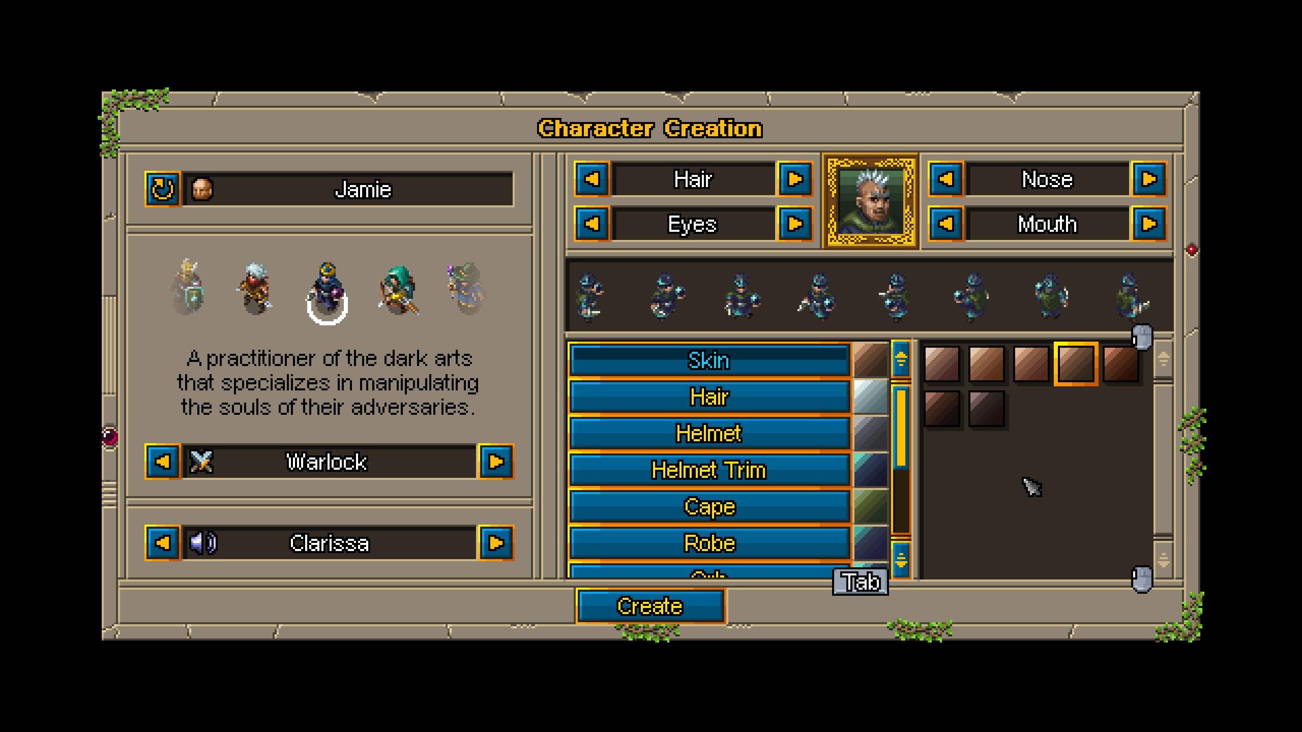 hammerwatch 2 Character creation screenshot