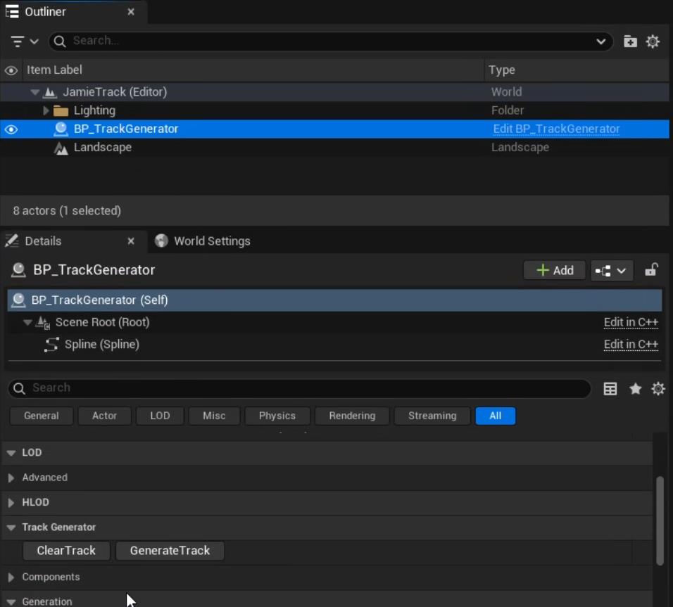 clear/generate buttons in details panel