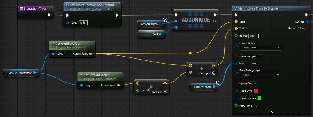 TB Sphere trace on player